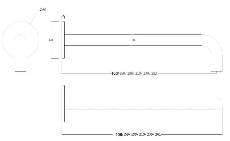 Waterevolution Flow Unterputz-Waschtischarmatur mit weißem Auslauf 10cm T116BBR-10