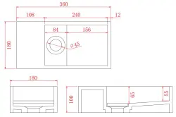 Solid-S Brunnen aus Mineralwerkstoff, mattschwarz, B36 x T18 x H10 cm, mit Abdeckung, Modell links, ohne Wasserauslauf, 1208954157