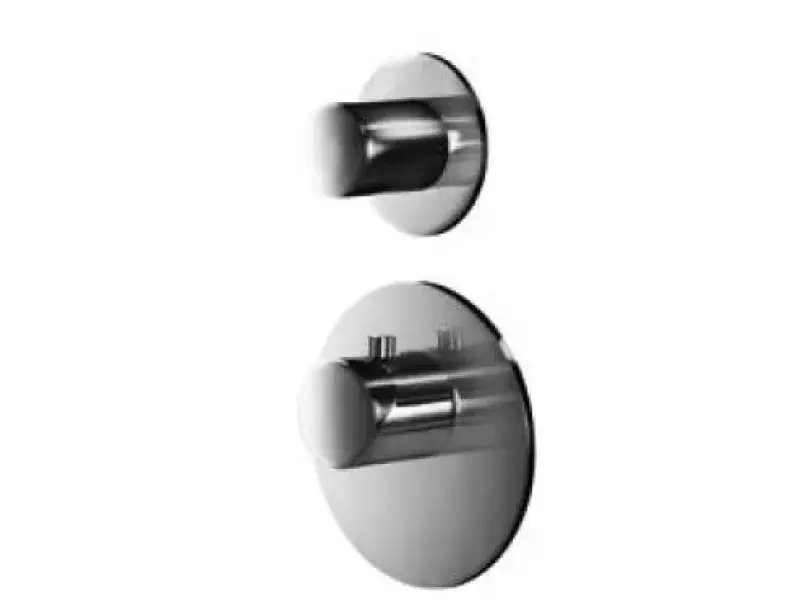 SB Round Duschgarnitur gebürstetes Messing PVD, Unterputz komplett