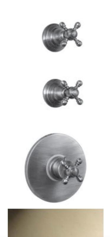 PB Classic nostalgischer Einbau-Duschthermostat mit 2 Absperrhähnen in Edelstahloptik