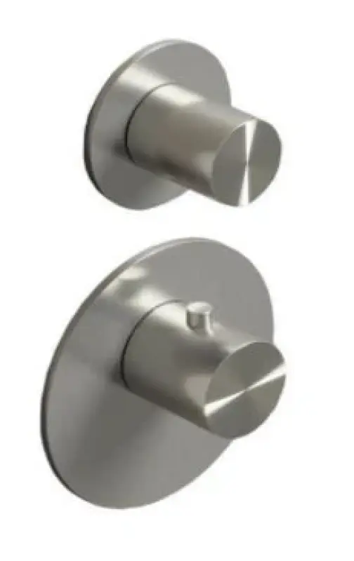 SB 316 AESTHETICS Round Unterputz-Thermostatarmatur mit 1 Ausgang / Absperrventil PVD-Kupfer gebürstet 1208954894