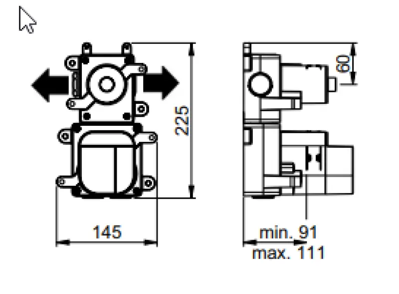 SB AESTHETICS Round Unterputz-Thermostatbatterie mit 2 Ausgängen / Absperr- und Umschaltventil Weiß matt 1208954917