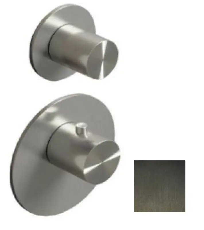 SB 316 AESTHETICS Round Unterputz-Thermostatarmatur mit 2 Ausgängen / Absperr- und Umstellventil PVD Gun Metal gebürstet 1208954918