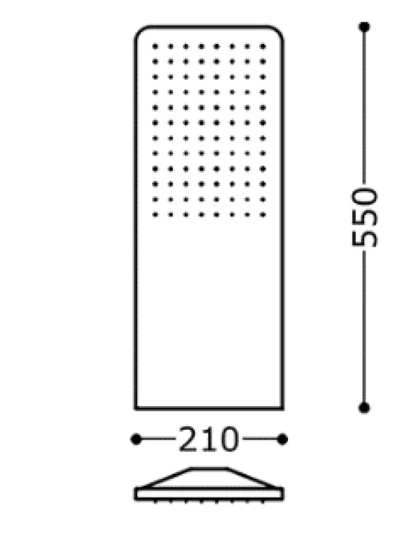 Hauptdusche Tres Wand 21x55 cm Runde Ecken Matt Weiß 29990307BM