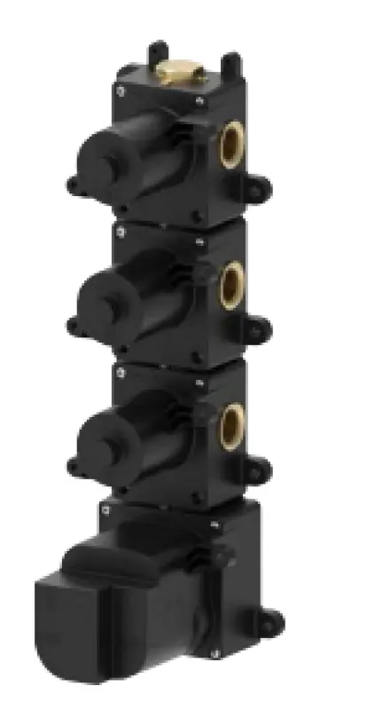 SB 316 AESTHETICS Round Unterputz-Thermostatarmatur mit 3 Ausgängen / 3x Absperrventil komplett aus Edelstahl 1208954963