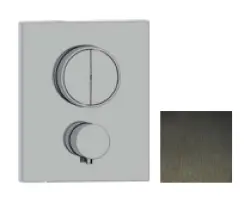 SB Push Square Unterputz-Thermostatbatterie mit Druckknopf-Umsteller und Mengenregler PVD Gun Metal 1208955131