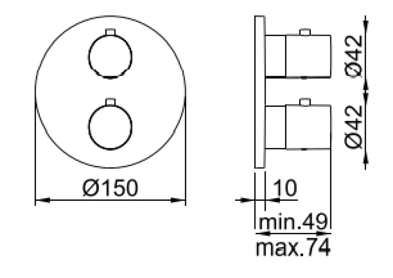 SB Universale Round Unterputz-Thermostatarmatur mit 2 Ausgängen PVD-Kupfer 1208955166