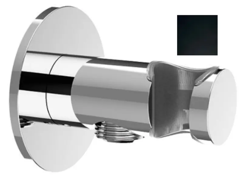 SB Rubinetterie Universale Handbrause-Aufhängehaken mit Wasserzufuhr, Schwarz matt 1208955198