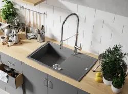 Aquadesign Industrial Profi Flex Küchenarmatur chrom mit flexiblem Auslauf