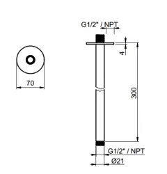 SB Round 316 Decken-Duscharm rund 30 cm PVD Gun Metal1208955308
