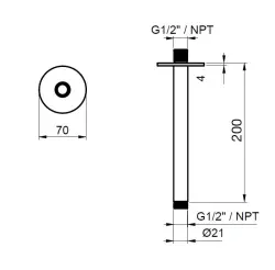 SB Round 316 Decken-Duscharm rund 20cm PVD Kupfer 1208955309