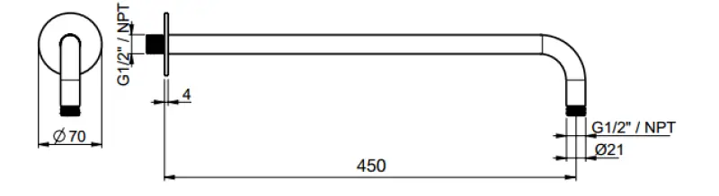 SB Round 316 Wandduscharm rund 45 cm PVD Kupfer 1208955312