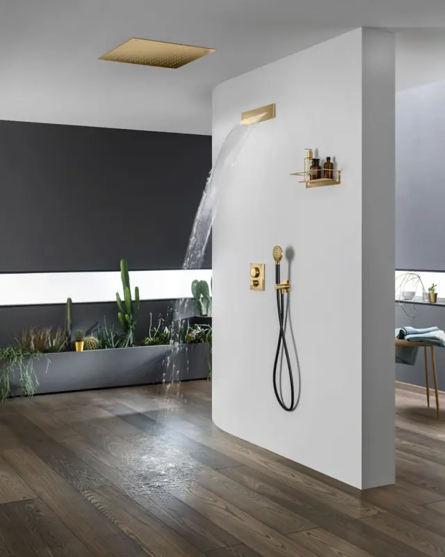 SB Square 316 Einbau-Regendusche  50x50cm PVD Gold 1208955322