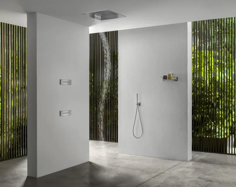 SB Square 316 Einbau-Regendusche mit Wellenstrahl 38x38cm PVD Gold 1208955325