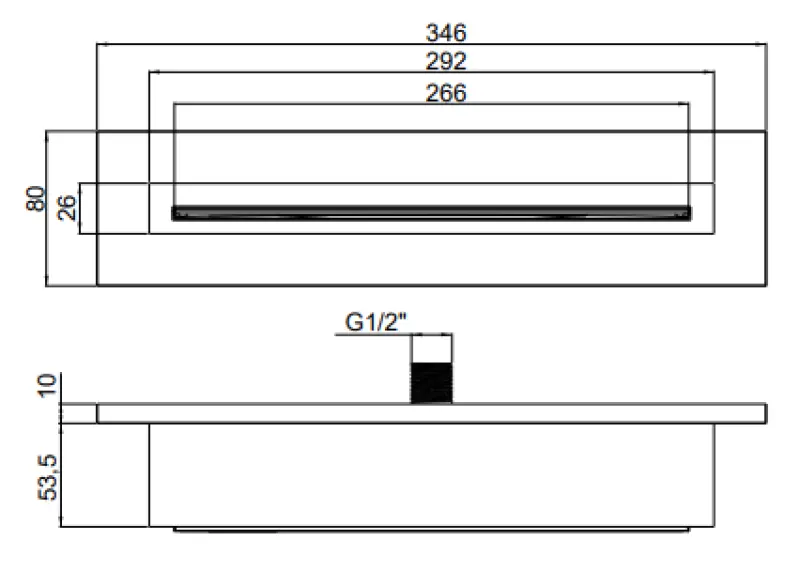 SB Waterfall 316 Wanneneinlauf aus Edelstahl 1208955342