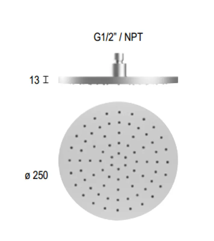 SB Round 316 Regendusche Kopfbrause 25cm PVD Kupfer 1208955347
