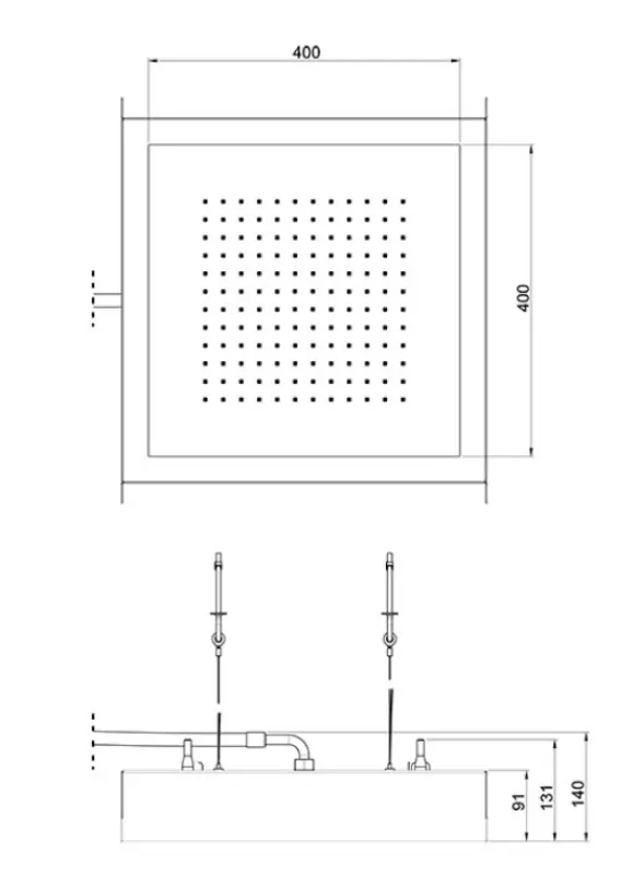 SB Rainbow Regendusche mit Deckeneinbau, Beleuchtung und 1 Strahlart, aus Edelstahl 1208955375