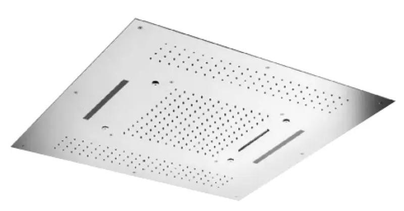 SB Square Einbau-Regendusche mit 4 Strahlarten und Chromotherapie-Beleuchtung, komplett aus Edelstahl 1208955384