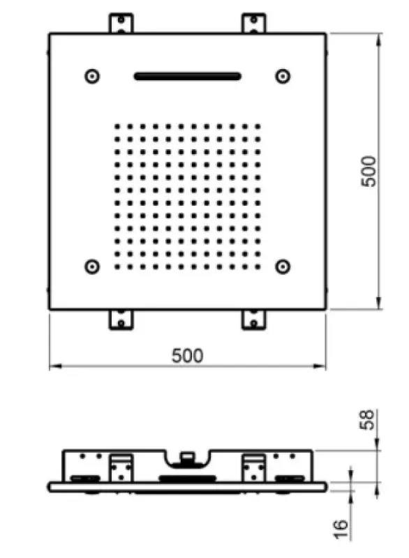 SB Chromotherapie Einbau-Regendusche mit 3 Strahlarten, 50x50 cm, komplett aus Edelstahl 1208955444