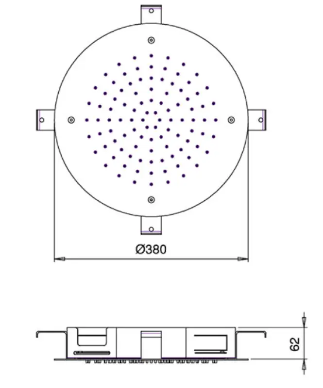 SB Runde Chromotherapie Einbau-Regendusche, Schwarz matt 1208955469