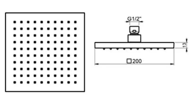 SB Rubinetterie Regendusche Eco Air wassersparende quadratische Regendusche, Chrom 20x20cm 1208955528