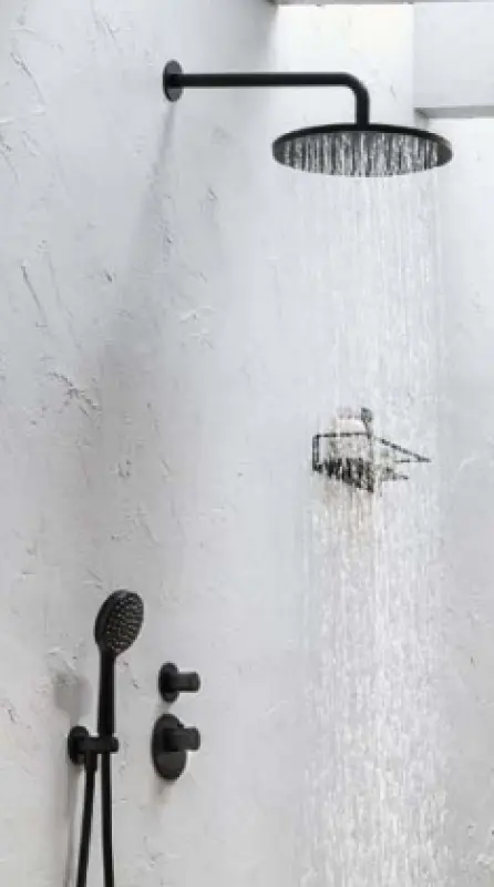 SB Round Regendusche, Kopfbrause Kunststoff 30 cm, Schwartz matt 1208955613