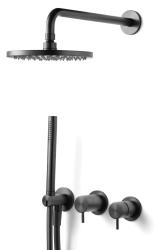 Waterevolution Flow Unterputz-Duschset mit Thermostat Regendusche und Handbrause Gun Metal