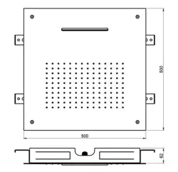 SB Square XL Einbau-Regendusche, 2 Strahlen, Weiß matt 1208955768