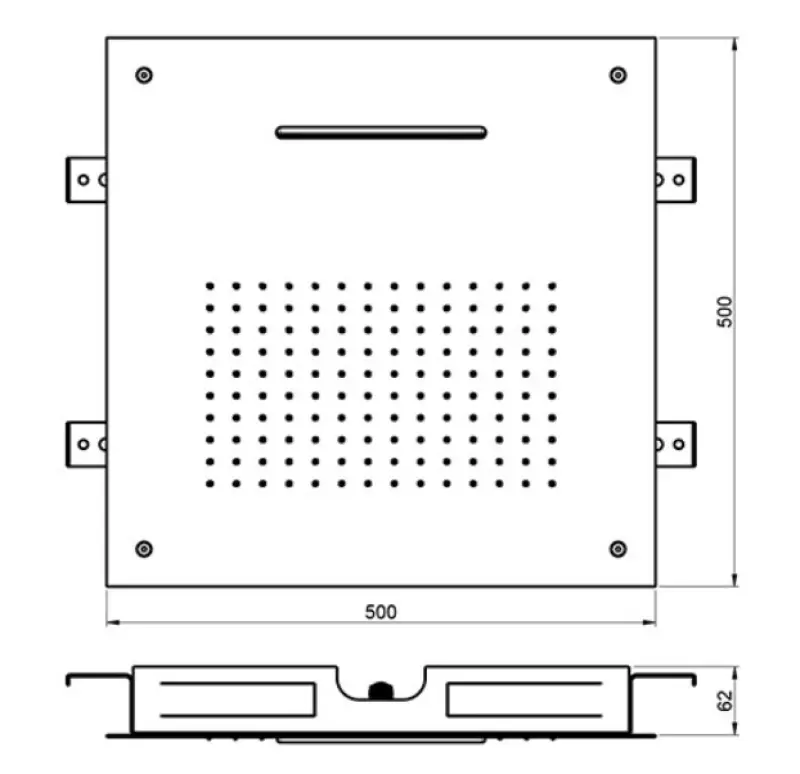 SB Square XL Einbau-Regendusche, 2 Strahlen, Weiß matt 1208955768