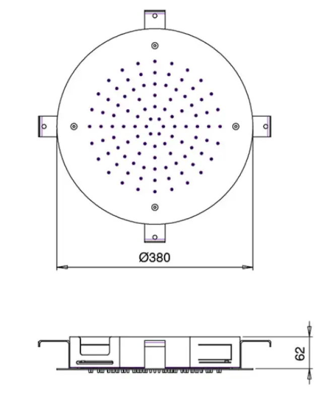SB Round Temptation Einbau-Regendusche 38 cm PVD Gun Metal 1208955803
