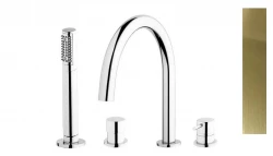 Waterevolution Flow 4-Loch Wannenbatterie für Wannenrandmontage PVD Hellgold T138WGE