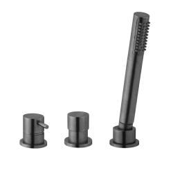 Waterevolution Flow 3-Loch-Wannenbatterie für Wannenrandmontage PVD Gun Metal T138GME