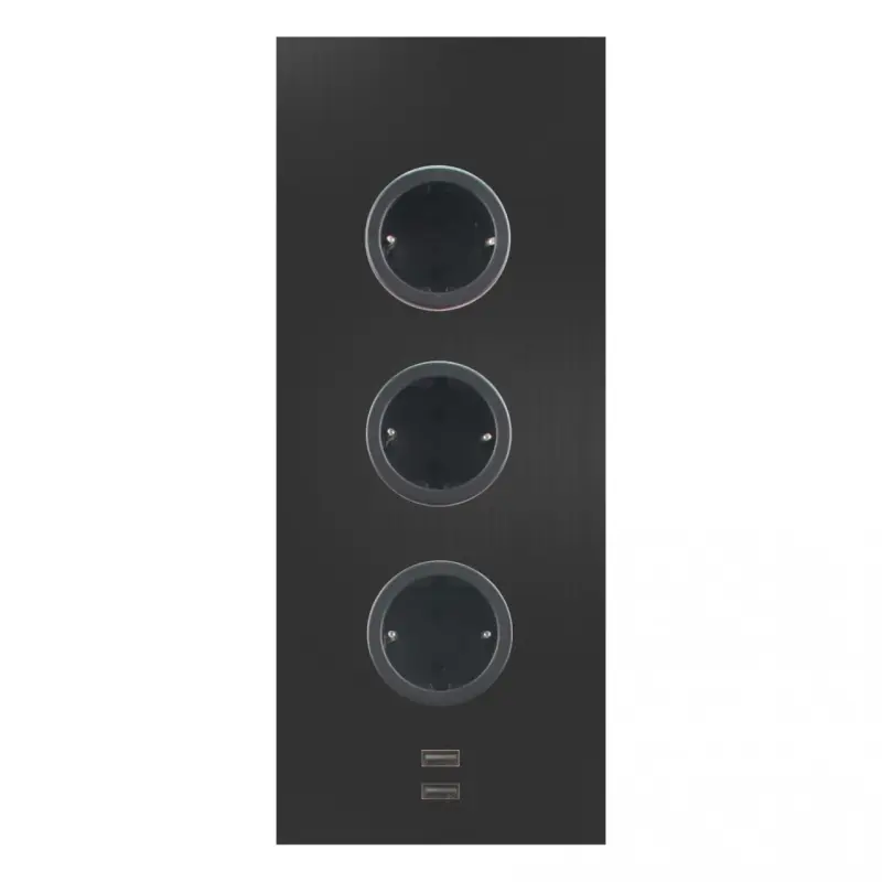 Indux Corner Energie-Säule mit 3 Steckdosen, Schutzkontakt und doppeltem USB-A&amp;C-Ladegerät, schwarz 1208955899