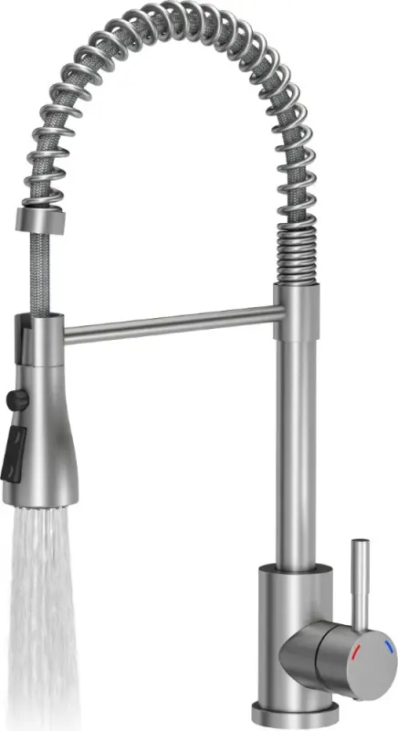 Quadri Derby Küchenmischarmatur mit flexiblem Auslauf und Brause mit 2 Strahlarten, Edelstahl 1208955916