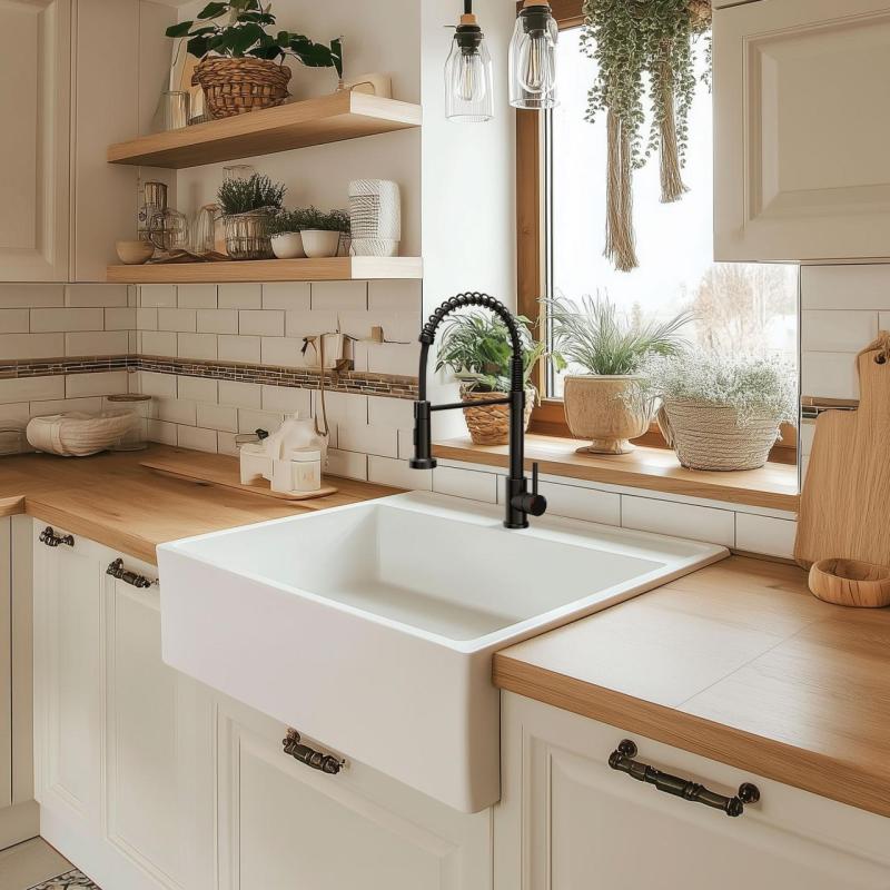 Quadri Derby Küchenarmatur mit flexiblem Auslauf und Brause mit 2 Strahlarten matt schwarz 1208955917