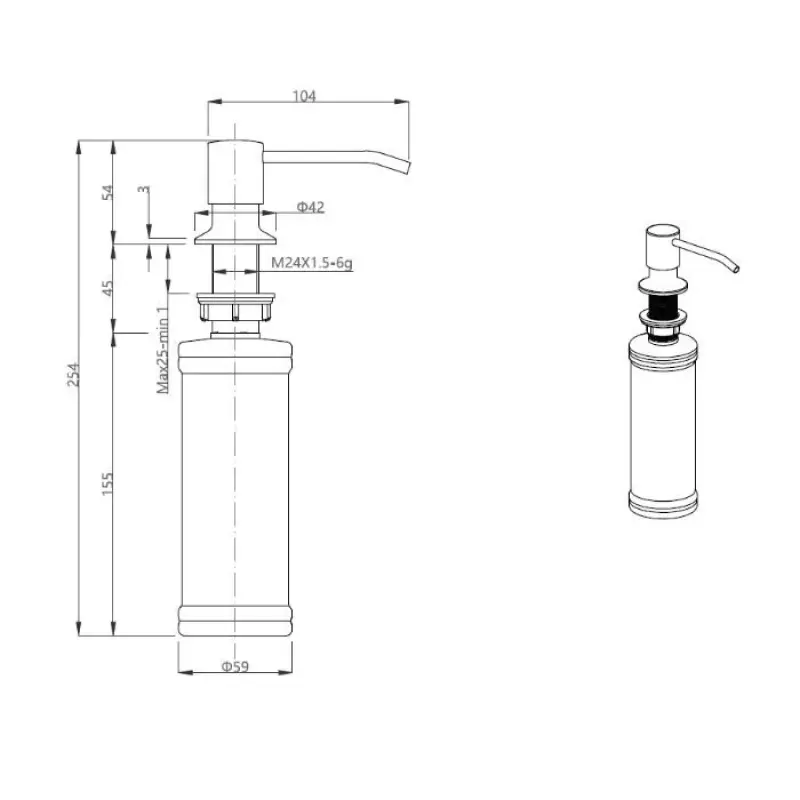 Quadri Manchester Einbau-Seifenspender PVD-Kupfer von oben nachfüllbar 1208955931