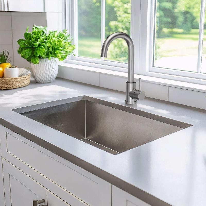 Quadri Coventry Küchenmischarmatur Chrom matt mit schwenkbarem Auslauf 1208956032