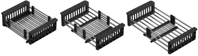 Quadri Universal Ausziehbares Geschirrabtropfgestell Edelstahl mit Schwarz 22,5cm breit 1208956037