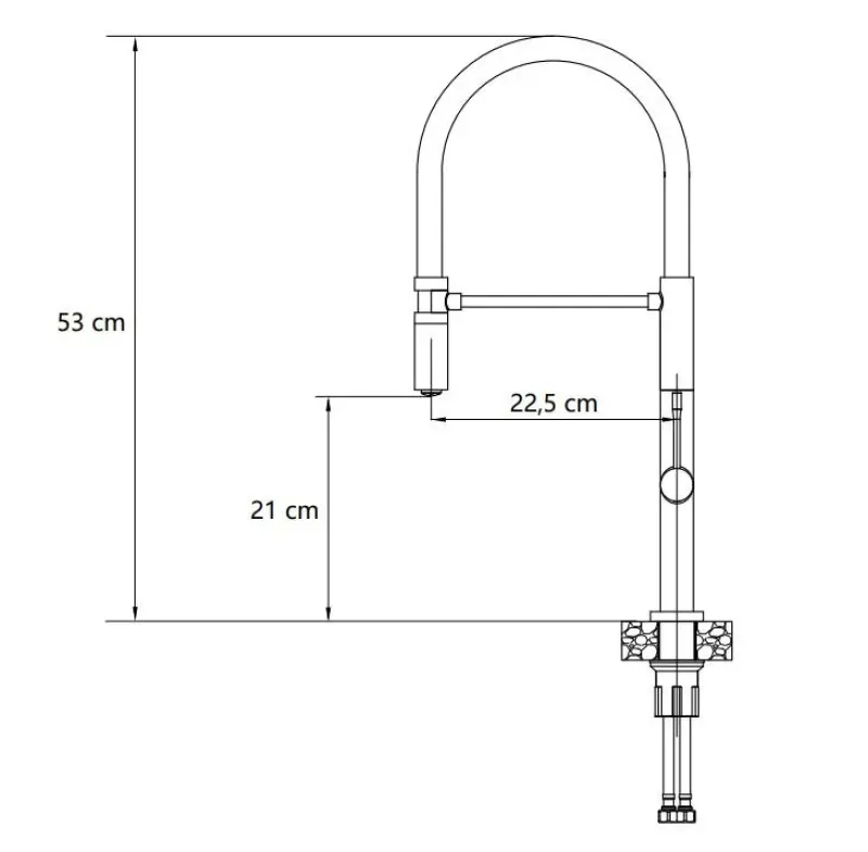 Quadri Brighton Küchenmischbatterie Schwarz matt mit flexiblem Auslauf in Schwarz 1208956103