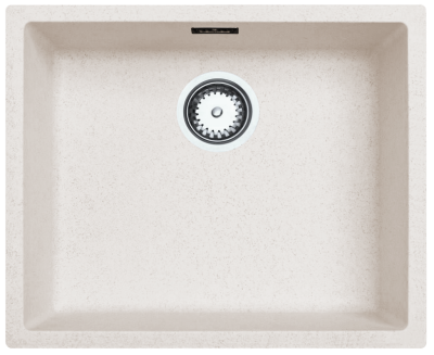 Sandfarbenes Spülbecken 50x40cm für Unterbau, flächenbündiger und Oberflächen-Einbau, mit Edelstahlstecker 1208956399