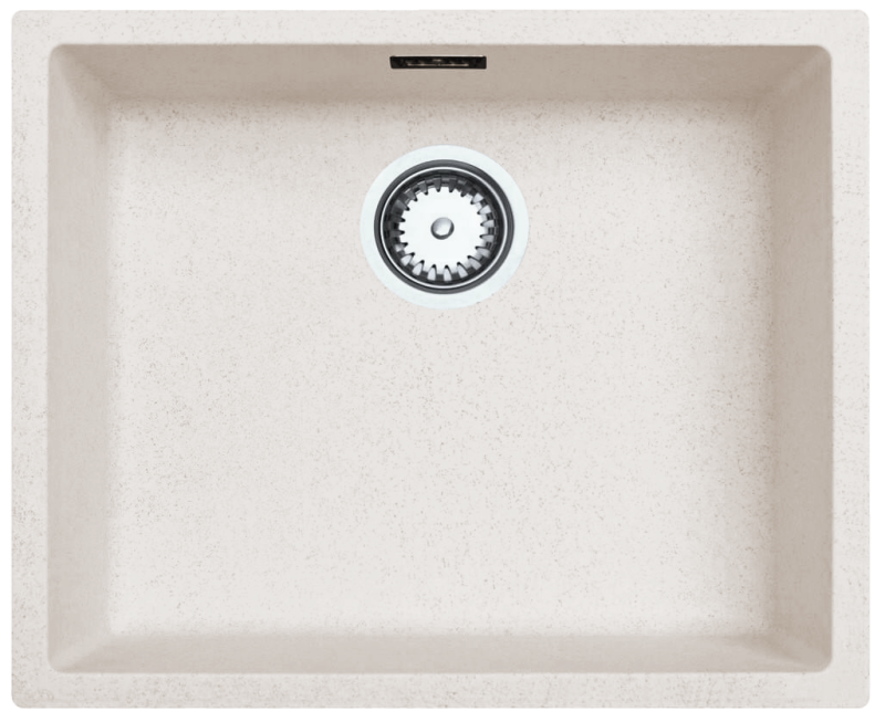 Sandfarbenes Spülbecken 50x40cm für Unterbau, flächenbündiger und Oberflächen-Einbau, mit Edelstahlstecker 1208956399
