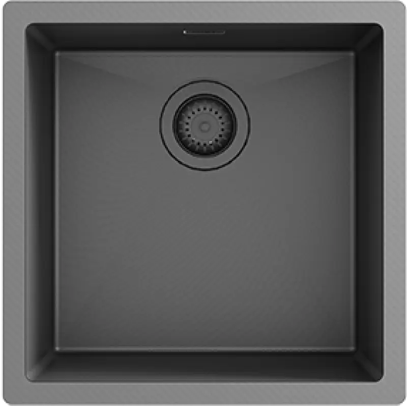 Ausmann Turt Gun Metal Spülbecken PVD NANO 40x40, Unterbau, flächenbündig und Oberflächen-Einbau 1208956946