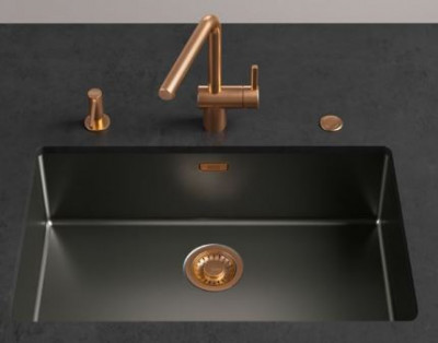 Franke Mythos Masterpiece Korbstopfen-Set mit Druckknopf zur automatischen Entleerung, Gun Metal 112.0653.035