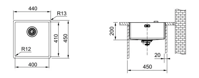Franke Mythos Masterpiece BXM 210.40 PVD Kupfer Spülbecken 400x410mm Flachbau und Unterbau 127.0674.583