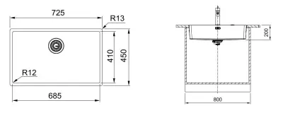 Franke Mythos Masterpiece BXM 210.68 Große PVD Kupfer 685x410mm Flachbau und Unterbau Spülbecken 127.0674.535