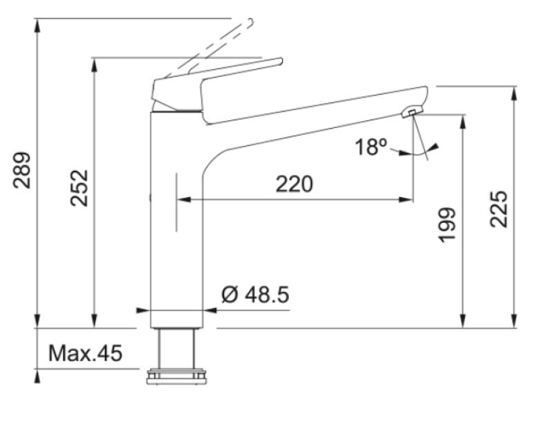 Franke Lift Küchenarmatur Schwarz matt mit schwenkbarem Auslauf 115.0621.667