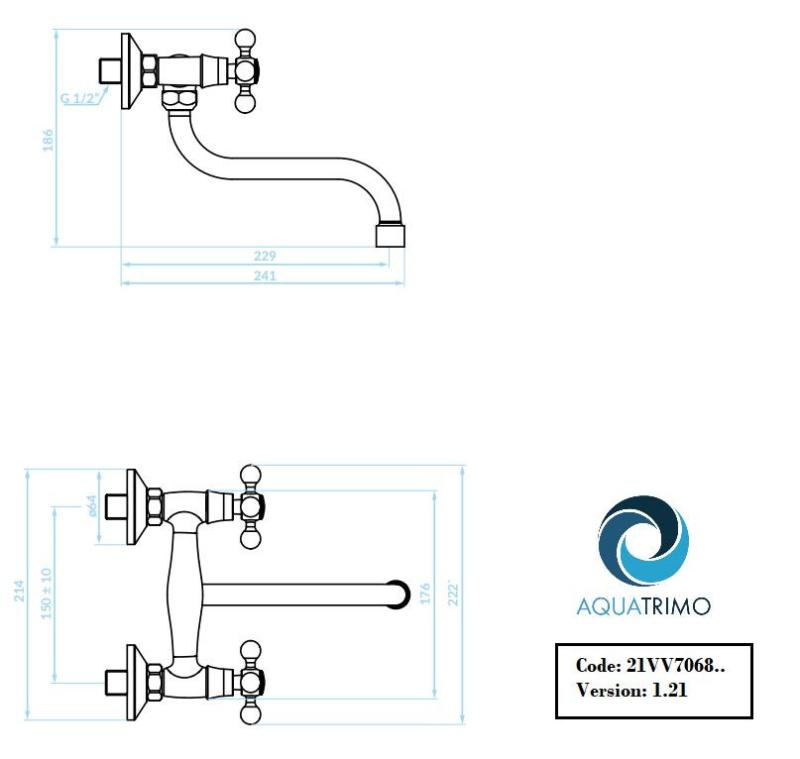 AquaTrimo klassische Wand-Küchenarmatur Bronze 21VV7068BN