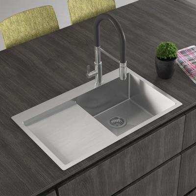 Ausmann Oder Blue Edelstahlspüle 78x50cm, flächenbündig und Oberflächen-Einbau, mit Abtropffläche 1208957121