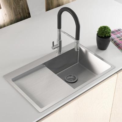 Ausmann Oder Blue Edelstahlspüle 78x50cm, flächenbündig und Oberflächen-Einbau, mit Abtropffläche 1208957121