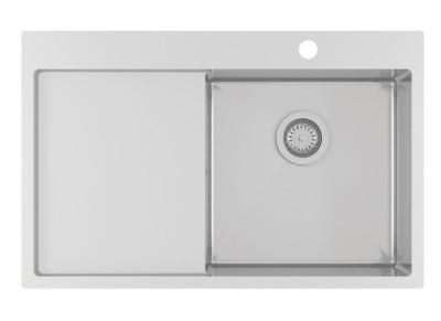Ausmann Oder Blue Edelstahlspüle 78x50cm, flächenbündig und Oberflächen-Einbau, mit Abtropffläche 1208957121